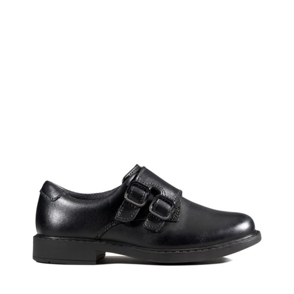 Clarks Boys Scala Street Kid School Shoes Black | CA-7981204
